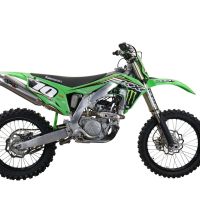 Escape compatible con Kawasaki KX 250 F 2021-2023, Pentacross Inox, Escape racing, silenciador con tubo de conexión específica y db killer extraíble 