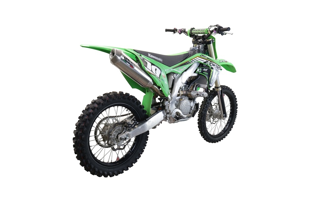 Escape compatible con Kawasaki KX 250 F 2021-2023, Pentacross Inox, Escape racing, silenciador con tubo de conexión específica y db killer extraíble 