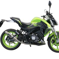 Escape compatible con Keeway Rkf 125 2021-2023, Deeptone Inox, Escape completo, no legal para países de la UE, con db killer extraíble 