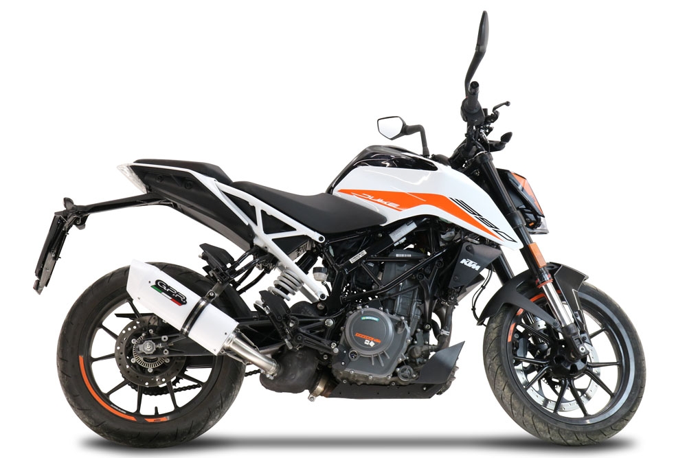 Escape compatible con Ktm Duke 125 2021-2023, Albus Evo4, Escape legal, homologado, silenciador con db killer desmontable y tubo de conexión específico 