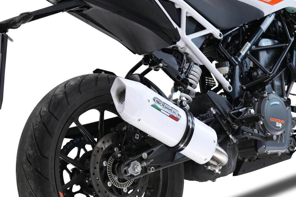 Escape compatible con Ktm Duke 125 2021-2023, Albus Evo4, Escape legal, homologado, silenciador con db killer desmontable y tubo de conexión específico 