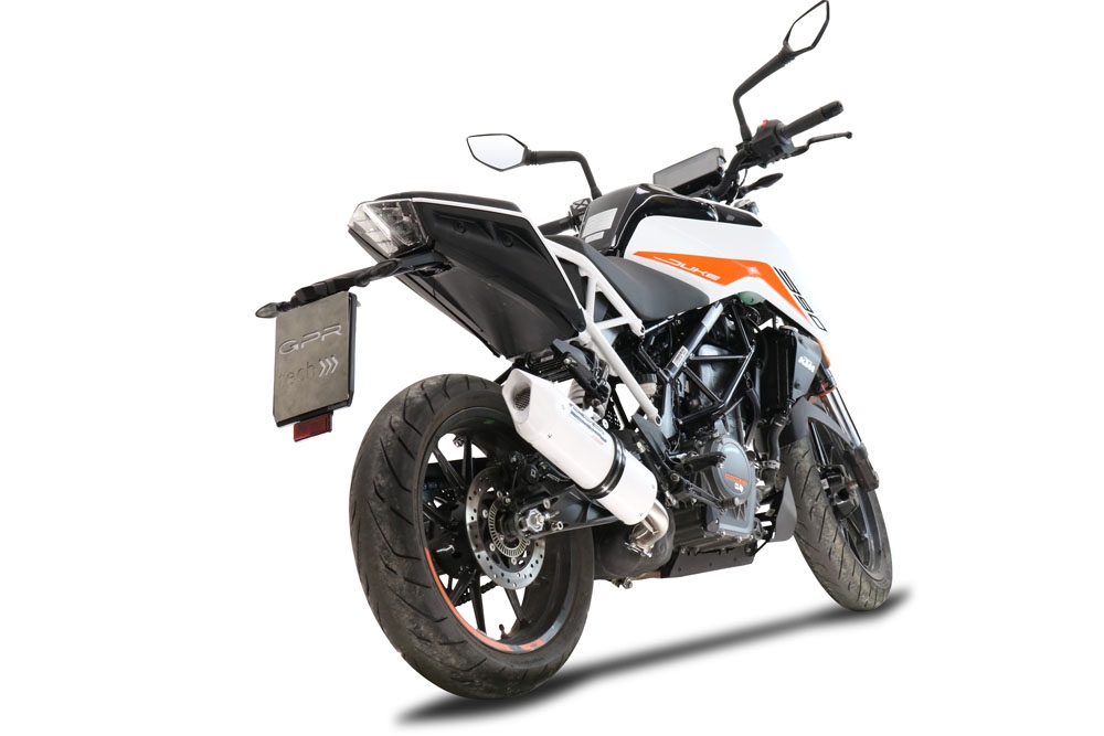 Escape compatible con Ktm Duke 125 2021-2023, Albus Evo4, Escape legal, homologado, silenciador con db killer desmontable y tubo de conexión específico 