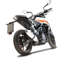Escape compatible con Ktm Duke 125 2021-2023, Albus Evo4, Escape legal, homologado, silenciador con db killer desmontable y tubo de conexión específico 
