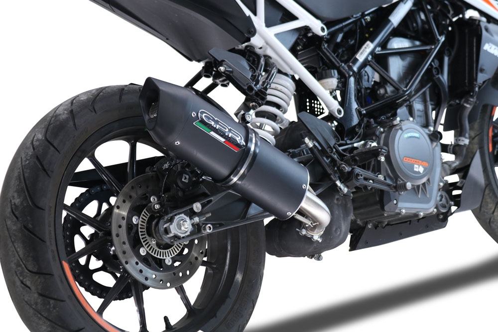 Escape compatible con Ktm Duke 390 2021-2024, Furore Nero, Escape racing, silenciador con tubo de conexion y dbkiller, articulo sin homologacion 