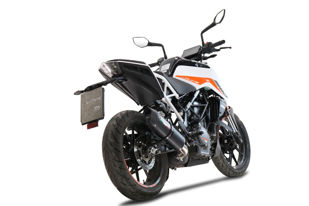 Escape compatible con Ktm Duke 390 2021-2024, Furore Nero, Escape racing, silenciador con tubo de conexion y dbkiller, articulo sin homologacion 