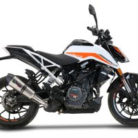 Escape compatible con Ktm Duke 125 2021-2023, GP Evo4 Titanium, Escape legal, homologado, silenciador con db killer desmontable y tubo de conexión específico 
