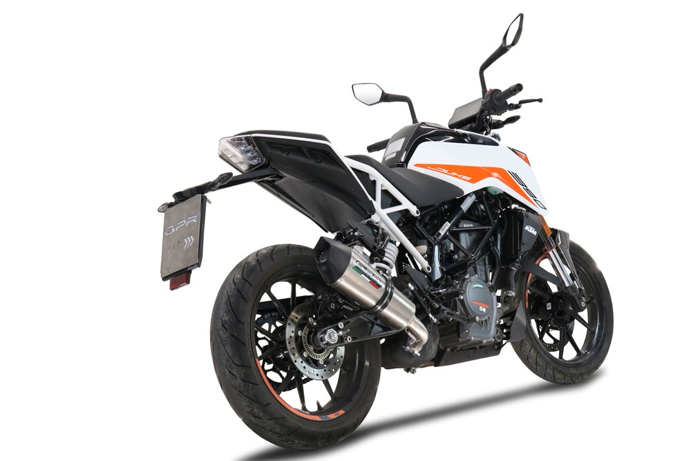 Escape compatible con Ktm Duke 125 2021-2023, GP Evo4 Titanium, Escape legal, homologado, silenciador con db killer desmontable y tubo de conexión específico 