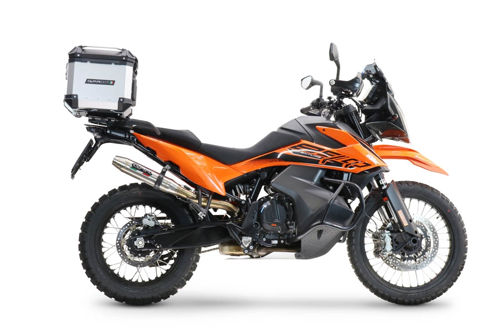 Baúl GPR TECH compatible con  Ktm Adventure 890 - 890 R Rally 2020/2024 e5 Baúl Alpi-Tech en aluminio color plata con placa específica incluida Capacidad Litros 55