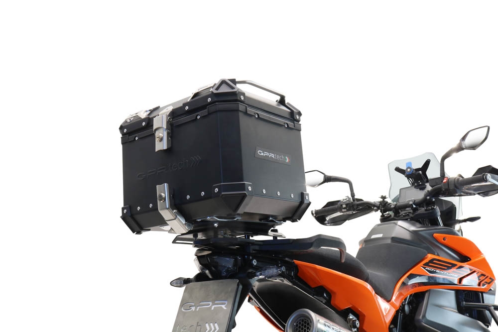 Baúl GPR TECH compatible con  Husqvarna Norden 901 2022/2024 e5 Baúl Alpi-Tech en aluminio, color negro con placa específica incluida Capacidad Litros 45