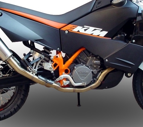 Escape compatible con Ktm Lc8 990 Adventure - R - DAKAR 2006-2014, Dual Poppy, Escape completo homologado y legal, incluido db killer extraíble 