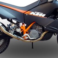 Escape compatible con Ktm Lc8 990 Adventure - R - DAKAR 2006-2014, Dual Poppy, Escape completo homologado y legal, incluido db killer extraíble 