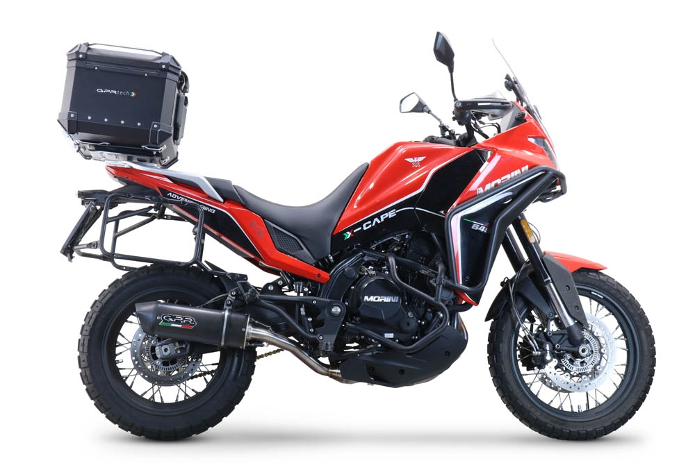 GPR TECH compatible con  Moto Morini X-CAPE 650 2021/2024 e5 Baúl Alpi-Tech en aluminio, color negro con placa específica incluida Capacidad Litros 35