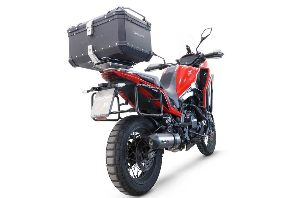 GPR TECH compatible con  Moto Morini X-CAPE 650 2021/2024 e5 Baúl Alpi-Tech en aluminio, color negro con placa específica incluida Capacidad Litros 35