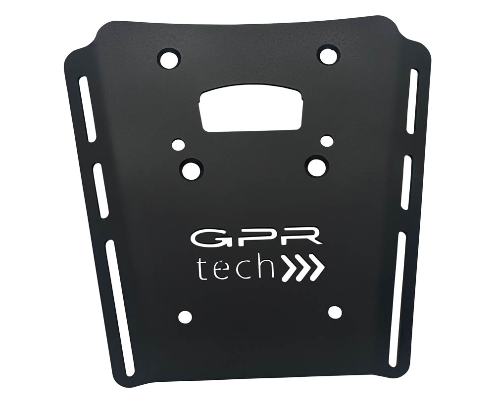 GPR TECH compatible con  Moto Morini X-CAPE 650 2021/2024 e5 Placa de fijación específica Top Case ALPITECH 35>55 LT compatible con portaequipajes original, fabricada en acero inoxidable con 4 puntos de anclaje