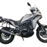 Escape compatible con Moto Morini X-CAPE 650 2021-2024, Furore Evo4 Nero, Sistema de escape medio lleno, incluido db killer extraíble y tubo de conexión 