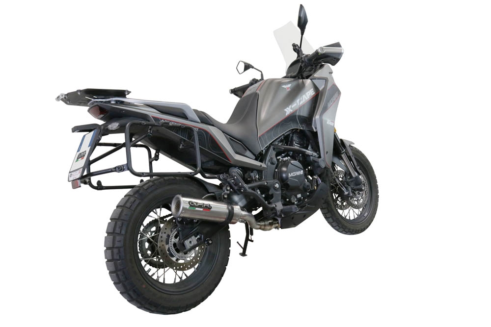 Escape compatible con Moto Morini X-CAPE 650 2021-2024, M3 Inox , Sistema de escape medio lleno, incluido db killer extraíble y tubo de conexión 