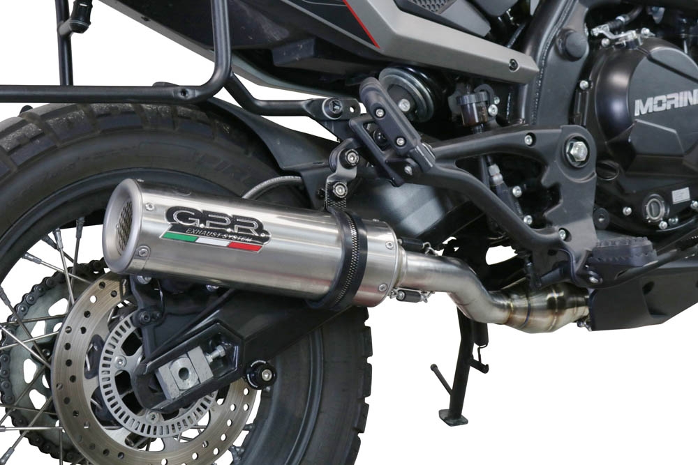 Escape compatible con Moto Morini X-CAPE 650 2021-2024, M3 Inox , Sistema de escape medio lleno, incluido db killer extraíble y tubo de conexión 