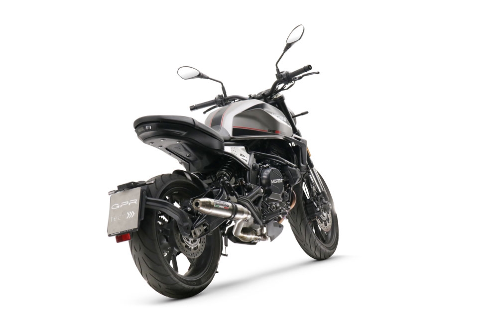 Escape compatible con Moto Morini Seiemmezzo Str 2022-2024, Deeptone Inox, Sistema de escape medio lleno, incluido db killer extraíble y tubo de conexión 