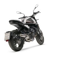 Escape compatible con Moto Morini Seiemmezzo Str 2022-2024, Deeptone Inox, Sistema de escape medio lleno, incluido db killer extraíble y tubo de conexión 
