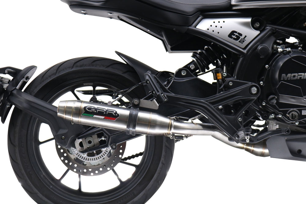 Escape compatible con Moto Morini Seiemmezzo Str 2022-2024, Deeptone Inox, Sistema de escape medio lleno, incluido db killer extraíble y tubo de conexión 