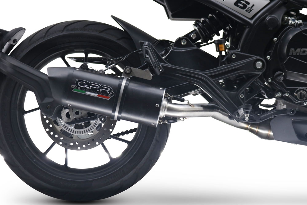Escape compatible con Moto Morini Seiemmezzo Str 2022-2024, Furore Evo4 Nero, Sistema de escape medio lleno, incluido db killer extraíble y tubo de conexión 