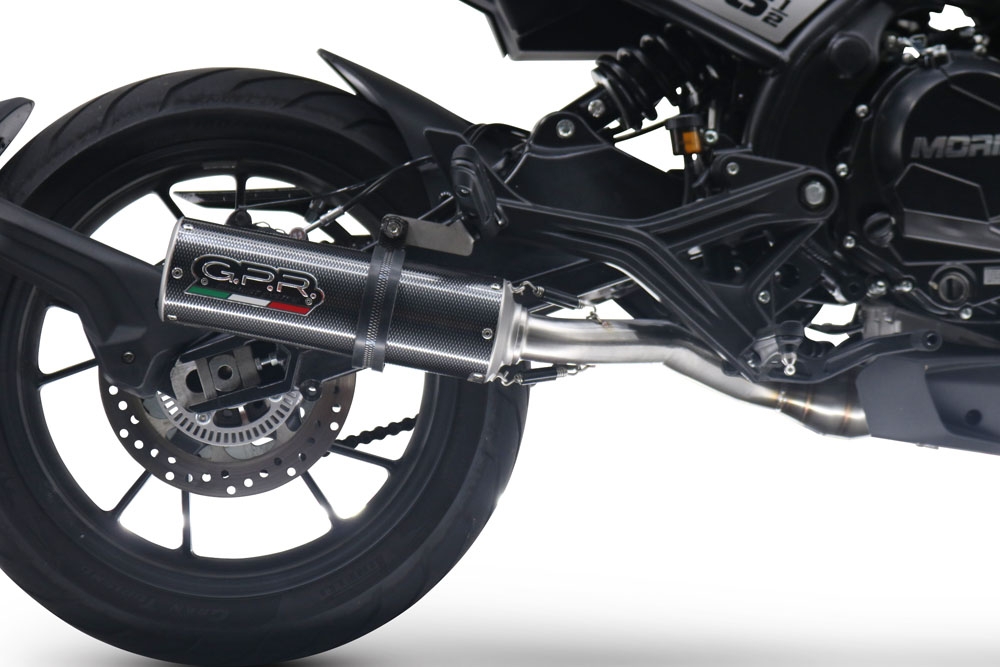 Escape compatible con Moto Morini Seiemmezzo Scr 2022-2024, M3 Poppy , Sistema de escape medio lleno, incluido db killer extraíble y tubo de conexión 