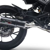 Escape compatible con Moto Morini Seiemmezzo Scr 2022-2024, M3 Poppy , Sistema de escape medio lleno, incluido db killer extraíble y tubo de conexión 