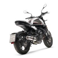 Escape compatible con Moto Morini Seiemmezzo Str 2022-2024, M3 Inox , Sistema de escape medio lleno, incluido db killer extraíble y tubo de conexión 