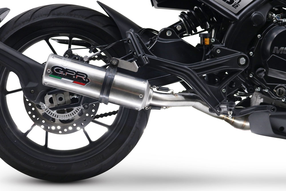Escape compatible con Moto Morini Seiemmezzo Str 2022-2024, M3 Inox , Sistema de escape medio lleno, incluido db killer extraíble y tubo de conexión 