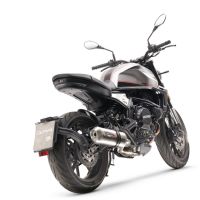 Escape compatible con Moto Morini Seiemmezzo Str 2022-2024, Satinox , Sistema de escape medio lleno, incluido db killer extraíble y tubo de conexión 