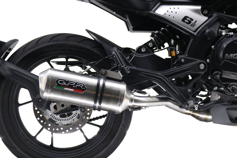 Escape compatible con Moto Morini Seiemmezzo Str 2022-2024, Satinox , Sistema de escape medio lleno, incluido db killer extraíble y tubo de conexión 