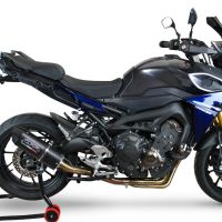 Escape compatible con Yamaha Tracer 9 2021-2024, Furore Evo4 Nero, Escape completo homologado y legal,con catalizador incluido db killer extraíble 