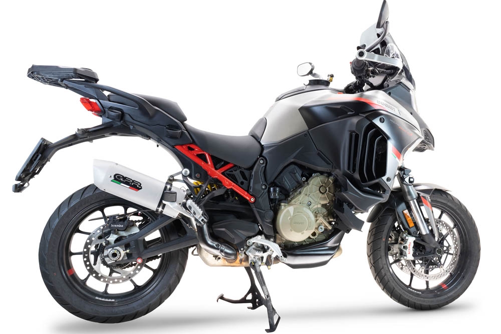 Escape compatible con Ducati Multistrada V4 Rally 2023-2024, Albus Evo4, Escape legal, homologado, silenciador con db killer desmontable y tubo de conexión específico 