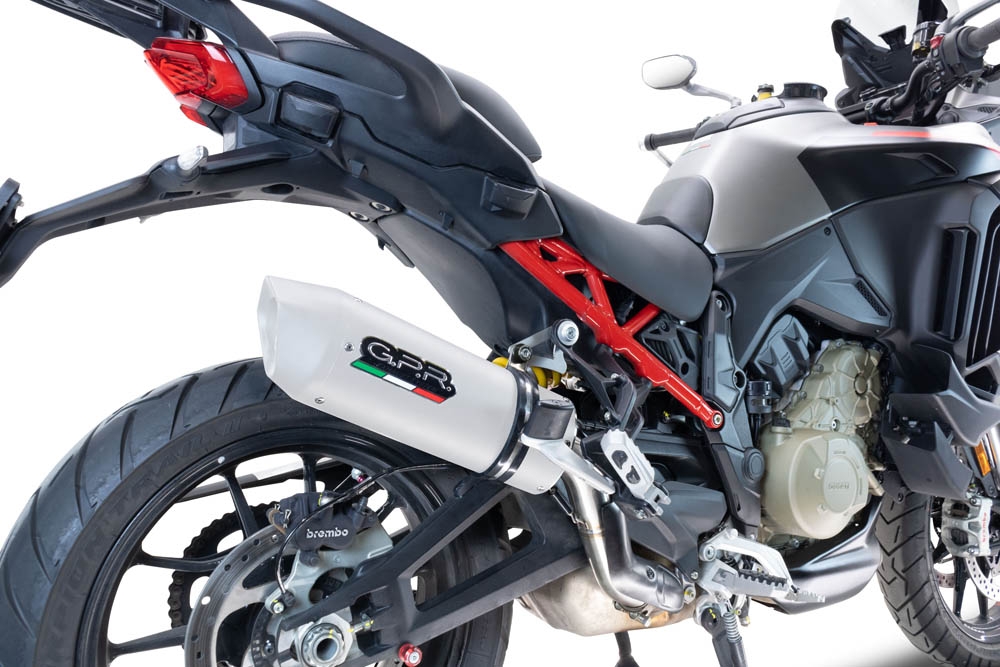 Escape compatible con Ducati Multistrada V4 Rally 2023-2024, Albus Evo4, Escape legal, homologado, silenciador con db killer desmontable y tubo de conexión específico 