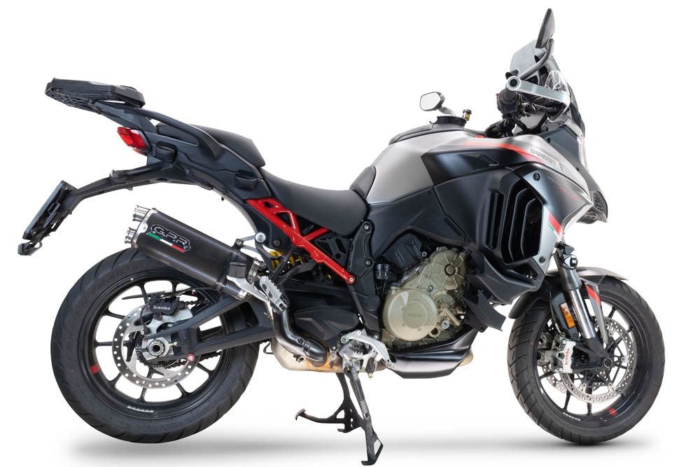 Escape compatible con Ducati Multistrada V4 Rally 2023-2024, Dual Poppy, Escape legal, homologado, silenciador con db killer desmontable y tubo de conexión específico 