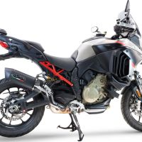 Escape compatible con Ducati Multistrada V4 Rally 2023-2024, Furore Evo4 Nero, Escape legal, homologado, silenciador con db killer desmontable y tubo de conexión específico 