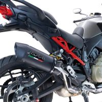 Escape compatible con Ducati Multistrada V4 Rally 2023-2024, Furore Evo4 Nero, Escape legal, homologado, silenciador con db killer desmontable y tubo de conexión específico 