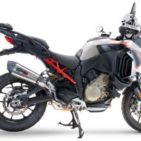 Escape compatible con Ducati Multistrada V4 Grand Tour 2024-2025, GP Evo4 Titanium, Escape legal, homologado, silenciador con db killer desmontable y tubo de conexión específico 