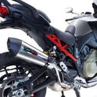 Escape compatible con Ducati Multistrada V4 Grand Tour 2024-2025, GP Evo4 Titanium, Escape legal, homologado, silenciador con db killer desmontable y tubo de conexión específico 
