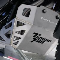 Escape compatible con Yamaha Tenere 700 2019-2020, Decatalizzatore + Paracoppa Titanio, Tubo supresor de catalizador más placa protectora de titanio del motor 