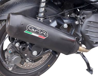 Escape compatible con Bmw C 400 X -GT 2019-2020, Pentaroad Black, Escape legal, homologado, silenciador con catalizador, db killer desmontable y tubo de conexión específico 
