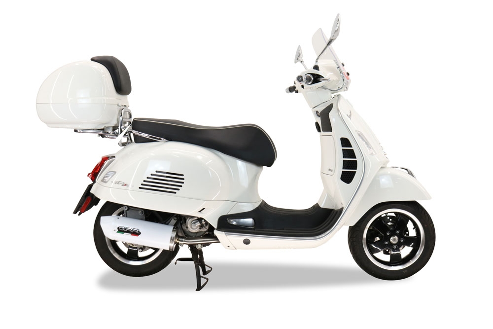 Escape compatible con Piaggio Vespa 125 Granturismo 2003-2007, Albus Ceramic, Escape completo racing, incluyendo colector y db killer desmontable, sin homologación 