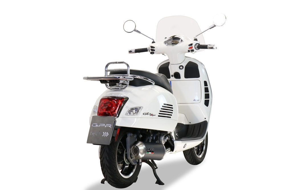 Escape compatible con Piaggio Vespa 300 Gts - Gtv - Touring - Super 2019-2020, Evo4 Road, Escape completo, no legal para países de la UE, con db killer extraíble 