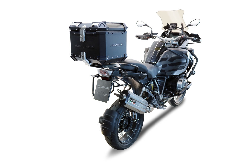 Baúl GPR TECH compatible con  Bmw R 1200 Gs Adventure 2017/2018 e4 Baúl Alpi-Tech en aluminio, color negro con placa específica incluida Capacidad Litros 35