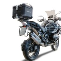 Baúl GPR TECH compatible con  Bmw R 1200 Gs Adventure 2017/2018 e4 Baúl Alpi-Tech en aluminio, color negro con placa específica incluida Capacidad Litros 35