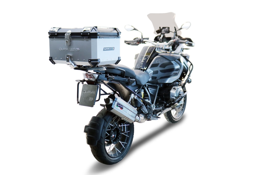 Baúl GPR TECH compatible con  Bmw R 1200 Gs Adventure 2014/2016 e3 Baúl Alpi-Tech en aluminio color plata con placa específica incluida Capacidad Litros 55