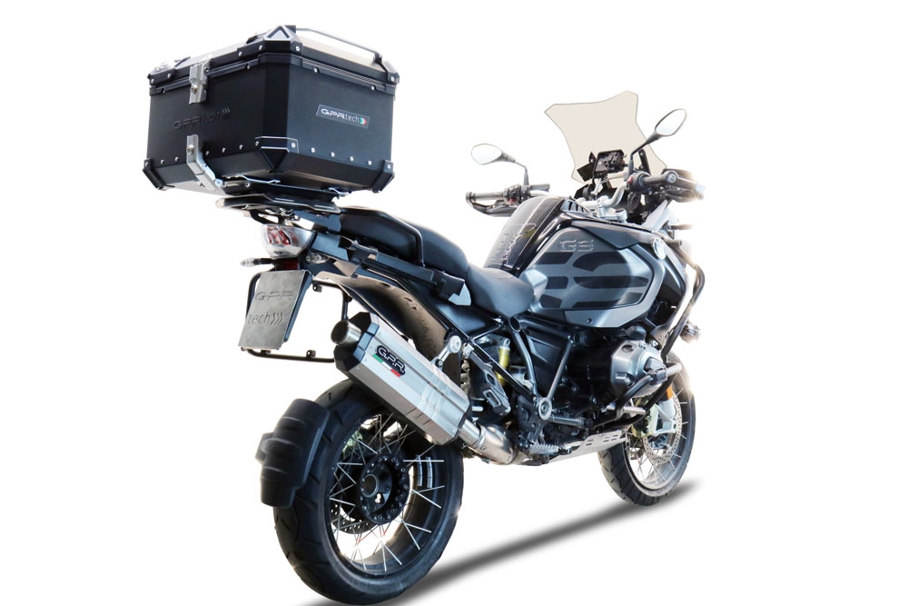 Baúl GPR TECH compatible con  Bmw R 1200 Gs Adventure 2017/2018 e4 Baúl Alpi-Tech en aluminio, color negro con placa específica incluida Capacidad Litros 55