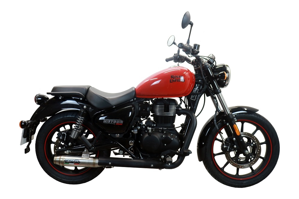 Escape compatible con Royal Enfield Classic 350 2021-2023, Deeptone Inox, Escape racing, silenciador con tubo de conexion, articulo sin homologacion 