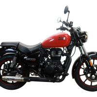 Escape compatible con Royal Enfield Classic 350 2021-2023, Deeptone Inox, Escape racing, silenciador con tubo de conexion, articulo sin homologacion 
