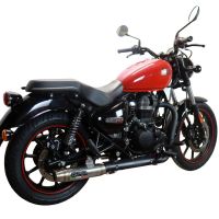 Escape compatible con Royal Enfield Classic 350 2021-2023, Deeptone Inox, Escape racing, silenciador con tubo de conexion, articulo sin homologacion 